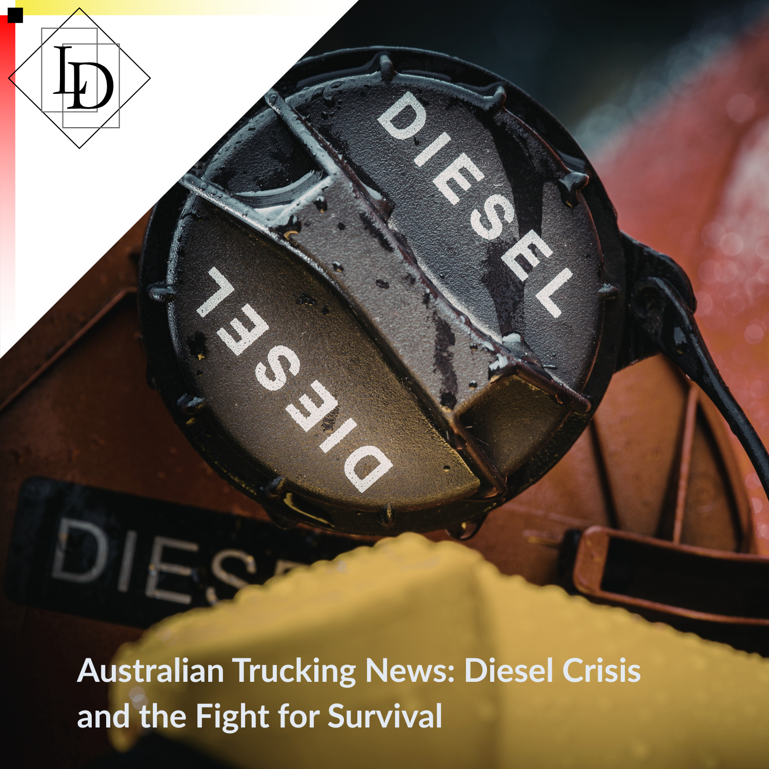 A diesel fuel tank inlet with the cap on.